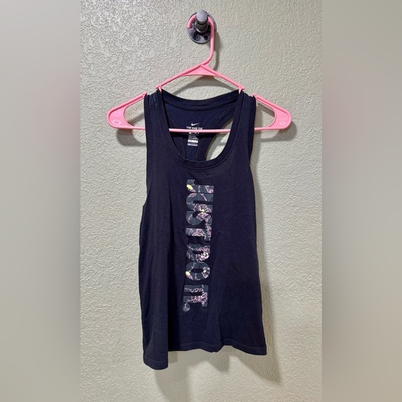 Nike Tops - Nike Black Tank Top with Floral Logo